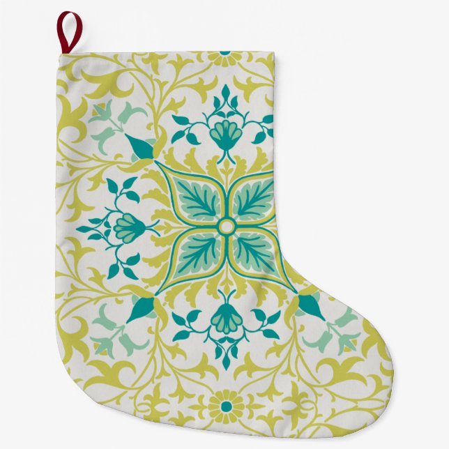 Grande Chaussette De Noël Motif viticole (par William Morris) (Devant)