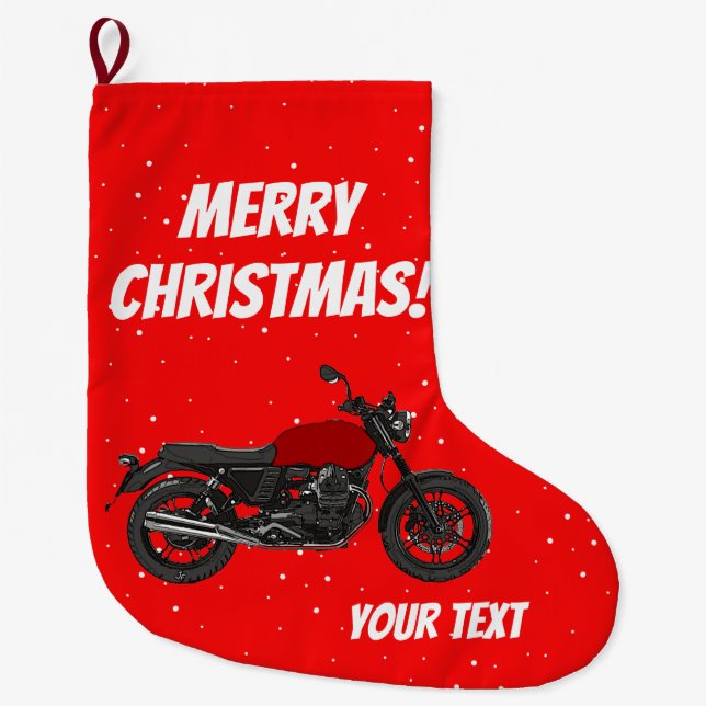 Grande Chaussette De Noël Moto - Joyeux Noël (Devant)
