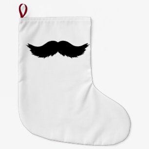 Grande Chaussette De Noël Moustache noire furtive