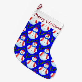 Grande Chaussette De Noël Neige