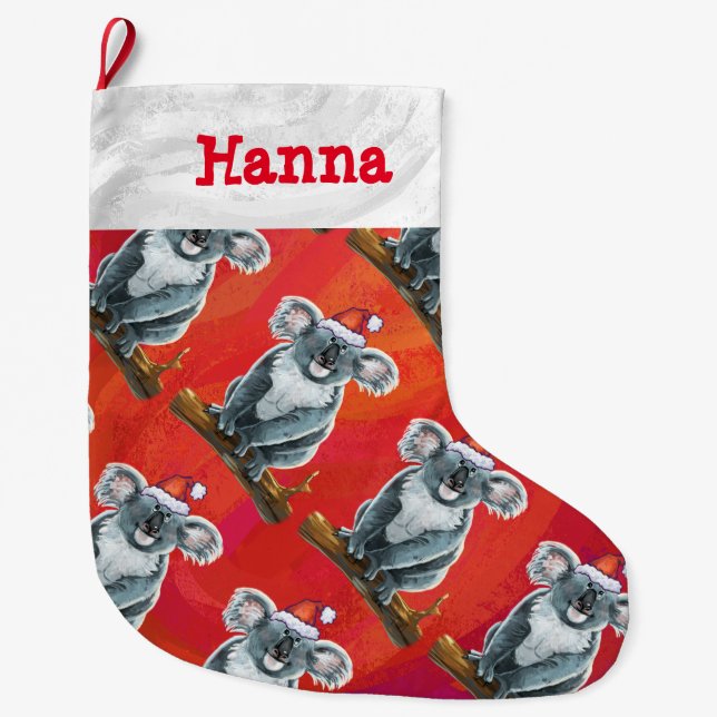 Grande Chaussette De Noël Noël à Koala Bear (Devant)