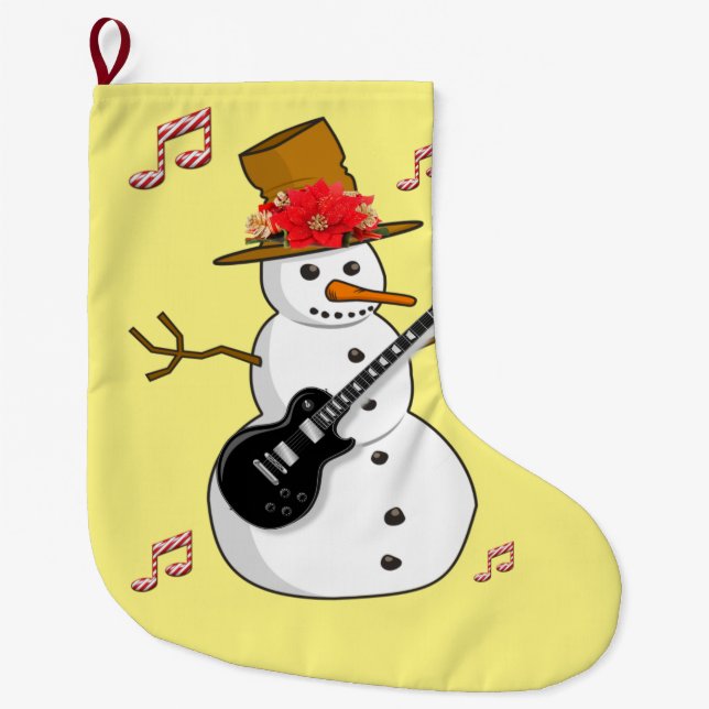 Grande Chaussette De Noël Noël, bonhomme de neige de Noël (Devant)