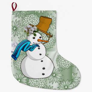 Grande Chaussette De Noël Noël, bonhomme de neige de Noël