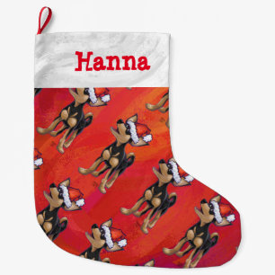 Grande Chaussette De Noël Noël Chihuahua en rouge