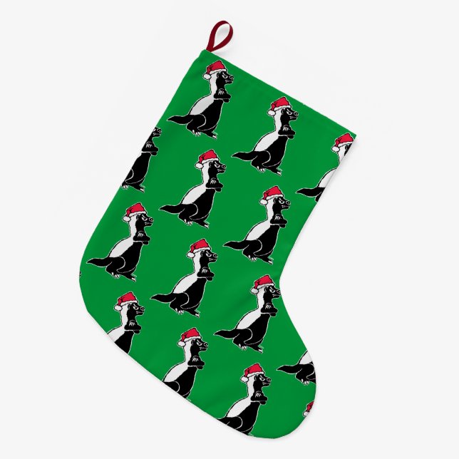 Grande Chaussette De Noël Noël de blaireau de miel (Devant (Accrochage))