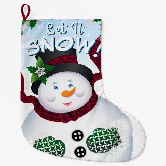 Grande Chaussette De Noël Noël de neige (Devant)