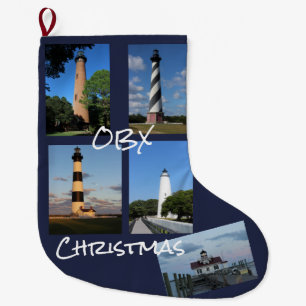 Grande Chaussette De Noël Noël de phare d'OBX