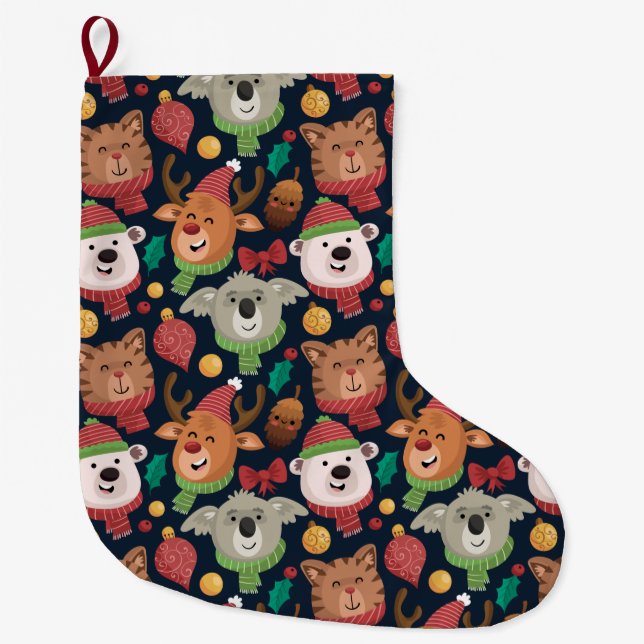 Grande Chaussette De Noël Noël drôle (Devant)