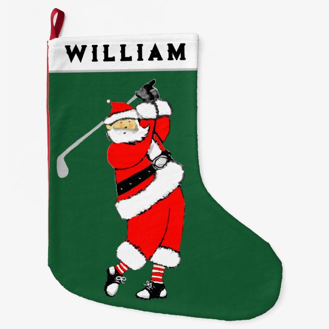 Grande Chaussette De Noël Noël du golf (Devant)
