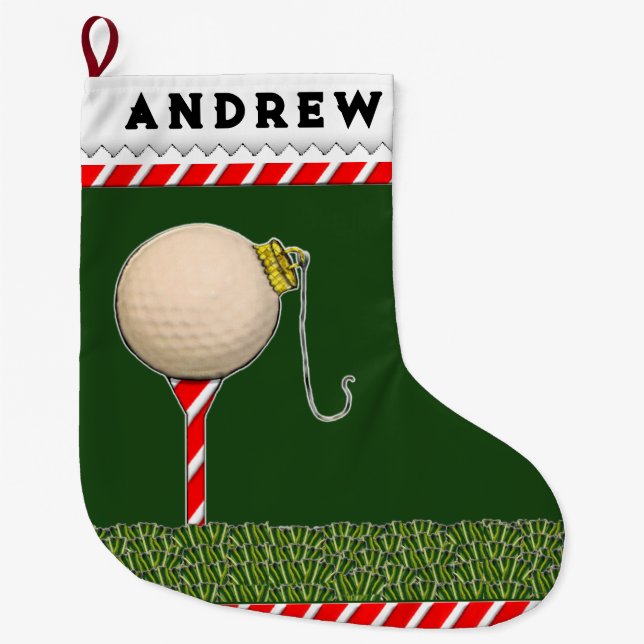Grande Chaussette De Noël Noël du golf (Devant)