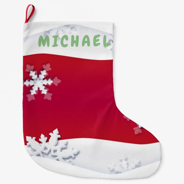 Grande Chaussette De Noël Noël et Bonne Année ! Monogramme (Devant)
