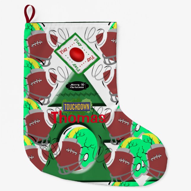 Grande Chaussette De Noël Noël, Football (Devant)