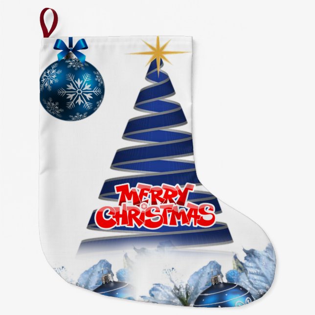 Grande Chaussette De Noël Noël, Joyeux Noël (Devant)