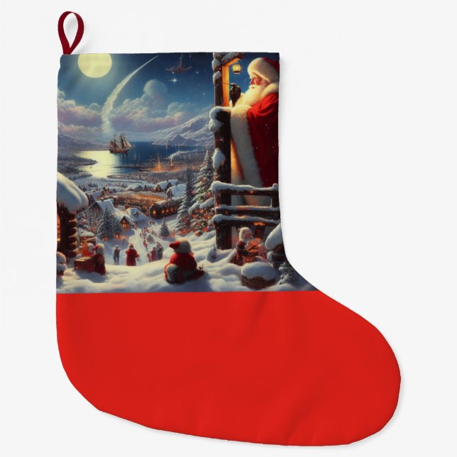 Grande Chaussette De Noël Noël Père Noël 5 (Devant)