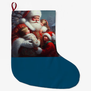 Grande Chaussette De Noël Noël Père Noël avec enfants 4