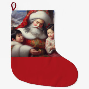 Grande Chaussette De Noël Noël Père Noël avec enfants 5
