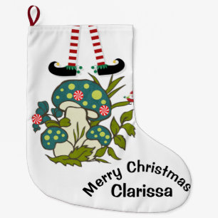 Grande Chaussette De Noël Noël Stocker, Elf Père Noël