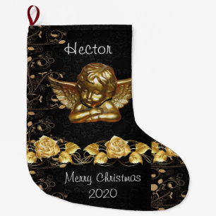 Grande Chaussette De Noël Noël Stocker, Noël Gold Angel