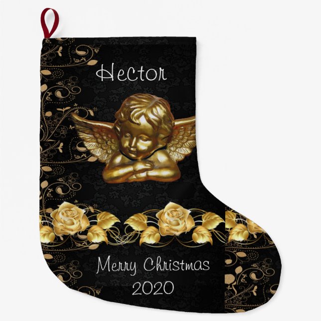 Grande Chaussette De Noël Noël Stocker, Noël Gold Angel (Devant)