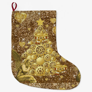 Grande Chaussette De Noël Noël Stocker, Noël Gold Angel