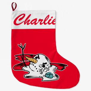 Grande Chaussette De Noël Noël Stocker Nom personnel Melting Snowman