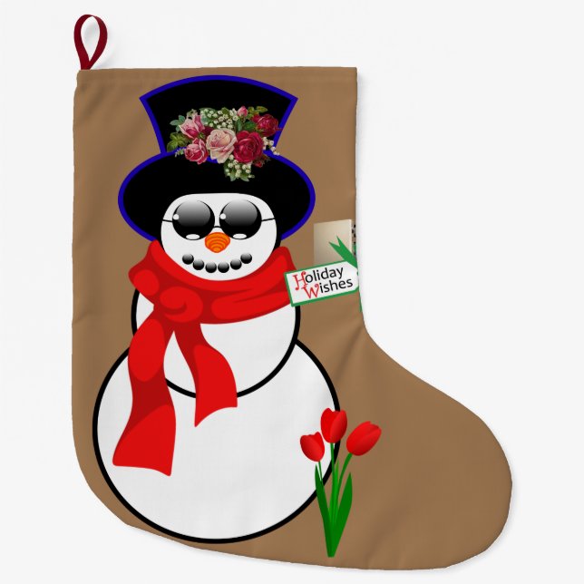 Grande Chaussette De Noël Noël Stocker, Snowman Iphone (Devant)