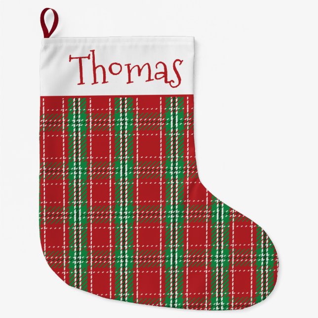 Grande Chaussette De Noël Noël Vacances Rouge Russe Ferme Plaid (Devant)
