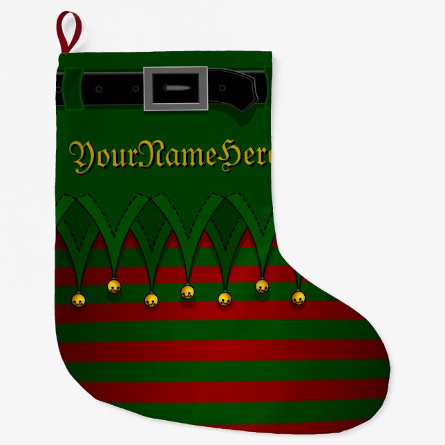 Grande Chaussette De Noël Noëls de Noël Elf Stockings (Devant)