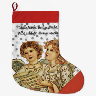 Grande Chaussette De Noël NUIT SILENCIEUSE ALLEMANDE avec le bas de Noël