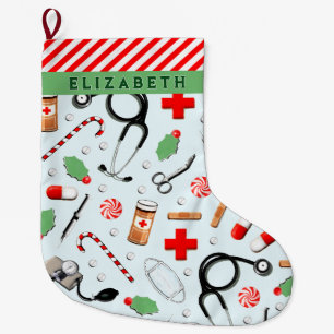 Grande Chaussette De Noël Nurse Christmas Collectif
