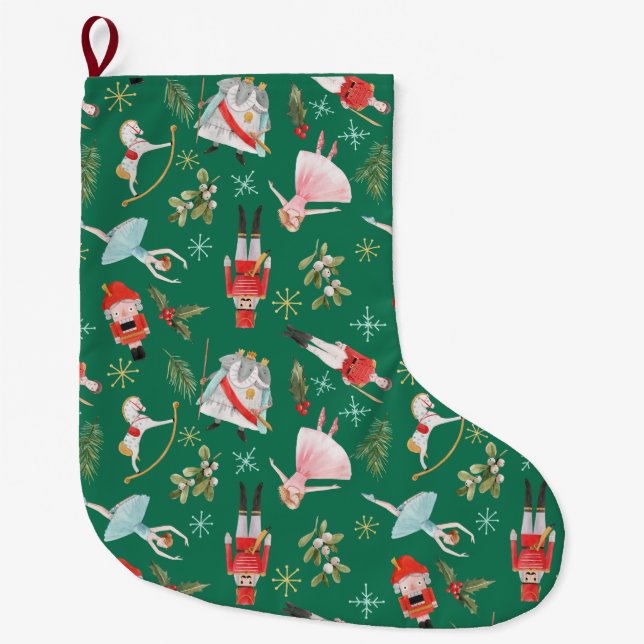 Grande Chaussette De Noël Nutcracker Ballerina cadeaux de Noël (Devant)