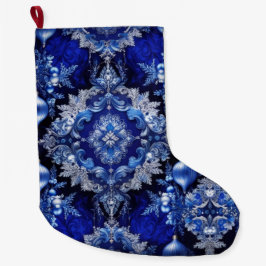 Grande Chaussette De Noël Ornements Décoratifs Bleus Stationnement De Vacanc