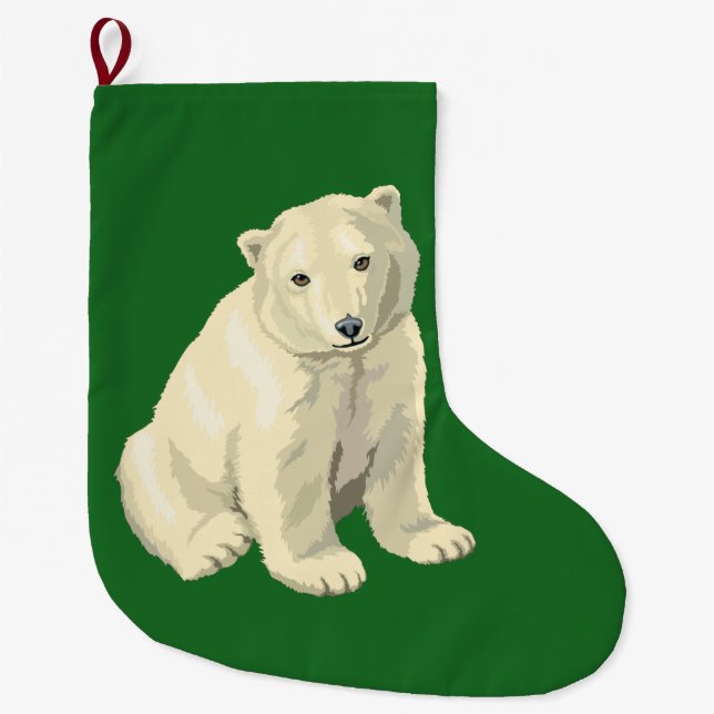 Grande Chaussette De Noël Ours blanc (Devant)