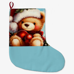 Grande Chaussette De Noël Ours en peluche de Noël 4