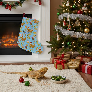 Grande Chaussette De Noël Pain d'épices Dragon de Noël