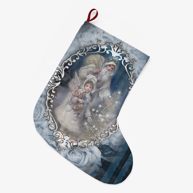 Grande Chaussette De Noël Paix sur Terre (Devant (Accrochage))