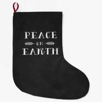 Grande Chaussette De Noël Paix sur Terre Noël Stocker