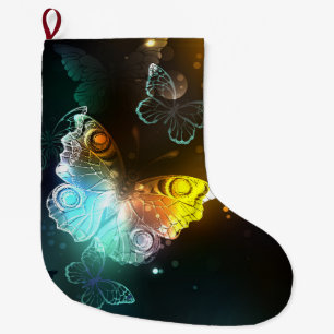 Grande Chaussette De Noël Papillon lumineux et papillons de nuit