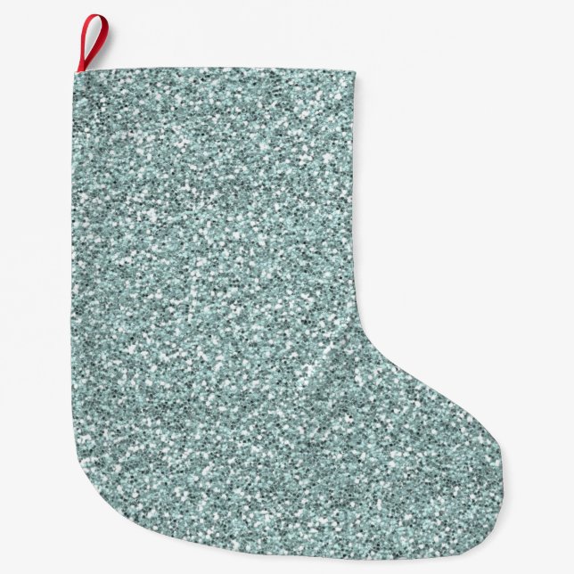 Grande Chaussette De Noël Parties scintillant Blue Faux (Devant)