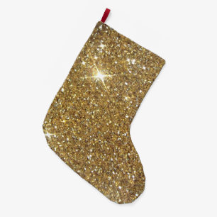 Grande Chaussette De Noël Parties scintillant Gold de luxe Imprimer