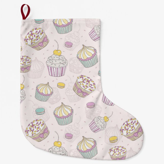 Grande Chaussette De Noël Pâtisseries (Devant)