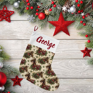 Grande Chaussette De Noël Pays Chevaux de Noël