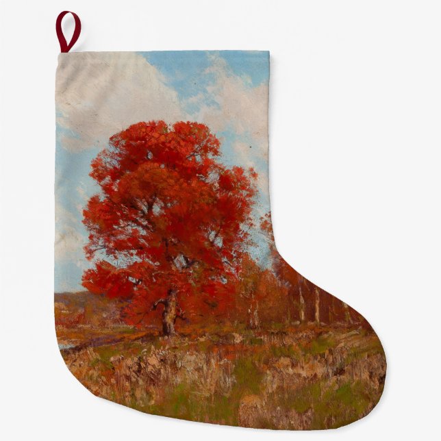 Grande Chaussette De Noël Paysage automnal (Scène rurale en automne) (Arbres (Devant)