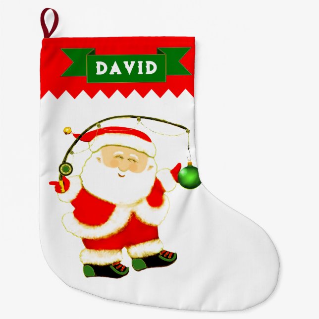 Grande Chaussette De Noël Pêcheur (Devant)