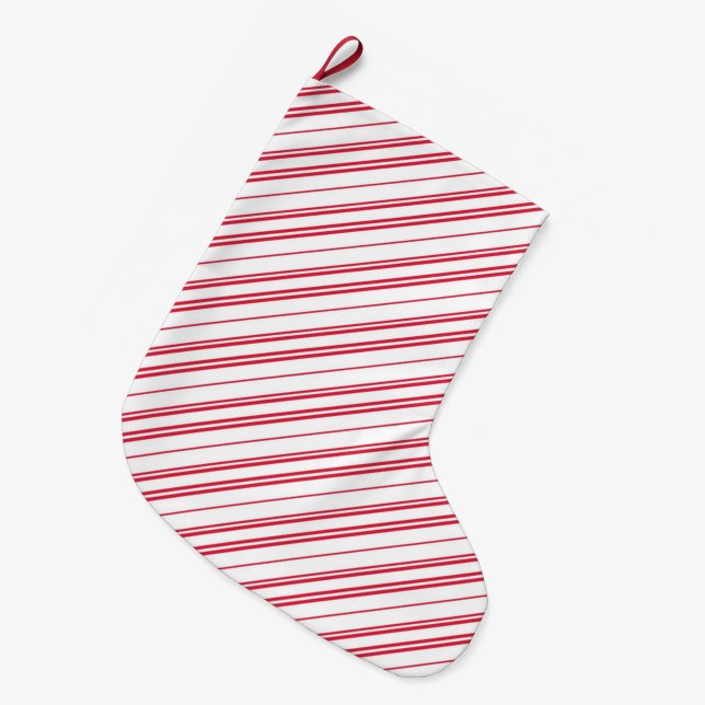 Grande Chaussette De Noël Peppermint Christmas Candy Cane Stripes (Devant (Accrochage))