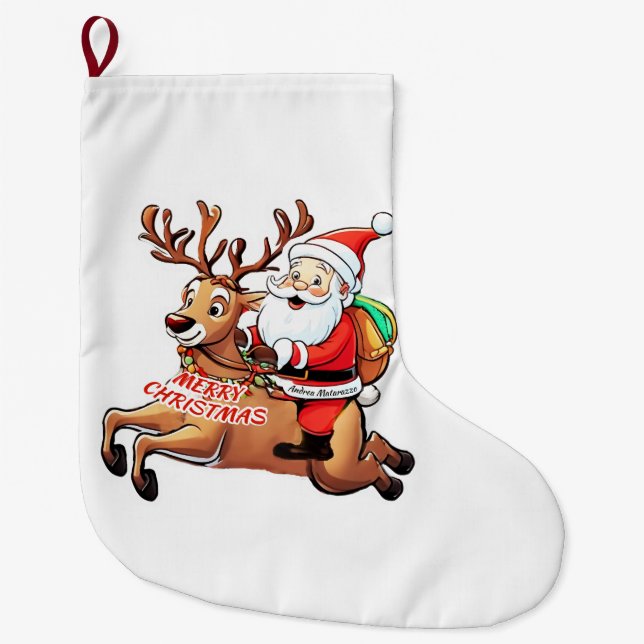 Grande Chaussette De Noël Père Noël (Devant)