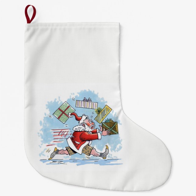 Grande Chaussette De Noël Père Noël Stocks de Noël non préparés grand (Devant)