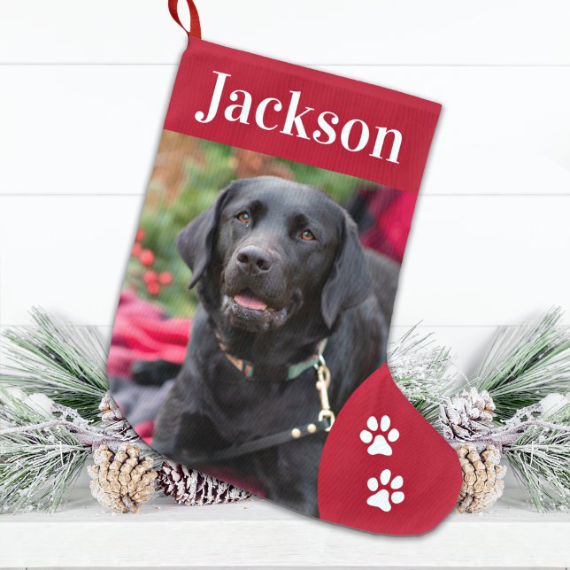 Grande Chaussette De Noël Personnalisé Animaux de compagnie Chien photo vaca (Créateur téléchargé)