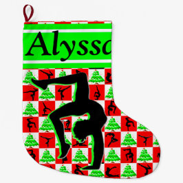 GRANDE CHAUSSETTE DE NOËL PERSONNALISER JOUEUSEMENT GYMNAST FILLE NOËL STOCK