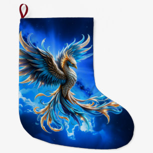 Grande Chaussette De Noël Phénix de l'Aube Saphir